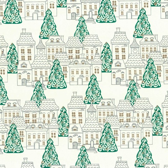 Village and Trees Italian Christmas Paper ~ Rossi Italy